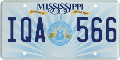MS license plate IQA566