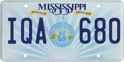 MS license plate IQA680