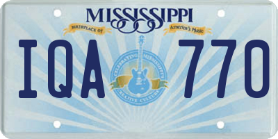 MS license plate IQA770