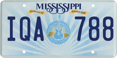 MS license plate IQA788