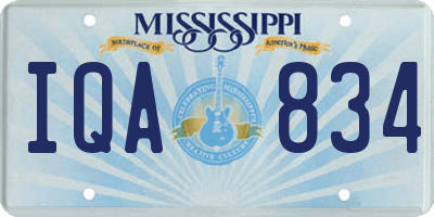 MS license plate IQA834