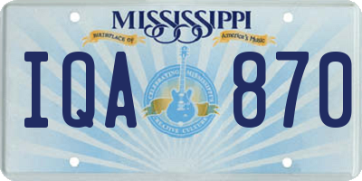 MS license plate IQA870