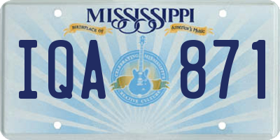 MS license plate IQA871