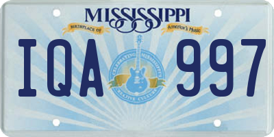 MS license plate IQA997