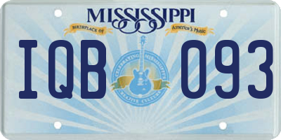 MS license plate IQB093