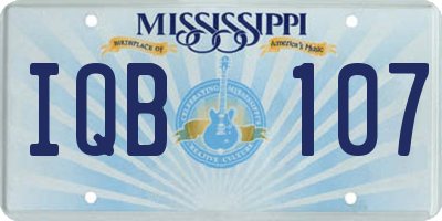 MS license plate IQB107