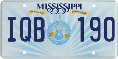 MS license plate IQB190
