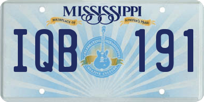 MS license plate IQB191
