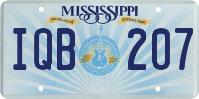 MS license plate IQB207