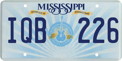 MS license plate IQB226