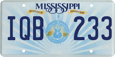 MS license plate IQB233