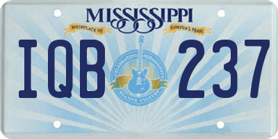 MS license plate IQB237