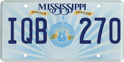 MS license plate IQB270