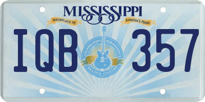 MS license plate IQB357