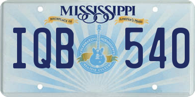 MS license plate IQB540