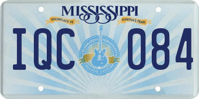MS license plate IQC084