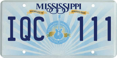 MS license plate IQC111