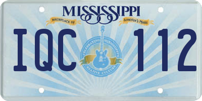 MS license plate IQC112
