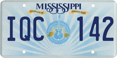 MS license plate IQC142