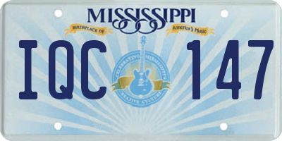 MS license plate IQC147