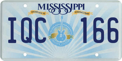 MS license plate IQC166