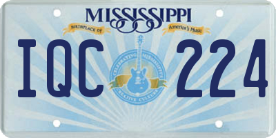 MS license plate IQC224