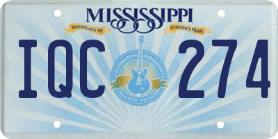 MS license plate IQC274