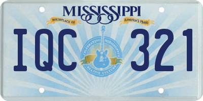 MS license plate IQC321