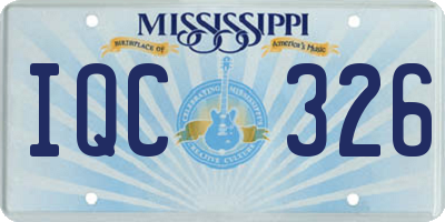 MS license plate IQC326
