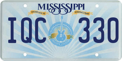 MS license plate IQC330