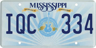 MS license plate IQC334