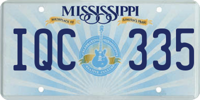 MS license plate IQC335