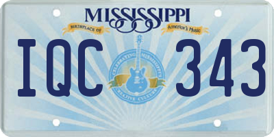 MS license plate IQC343