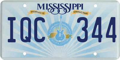 MS license plate IQC344