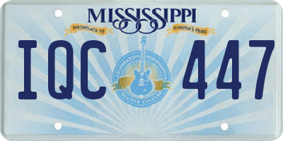 MS license plate IQC447