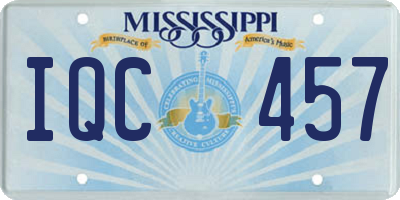 MS license plate IQC457
