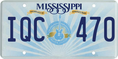 MS license plate IQC470