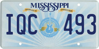 MS license plate IQC493