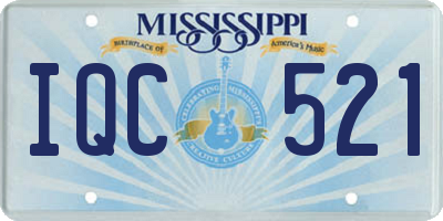 MS license plate IQC521