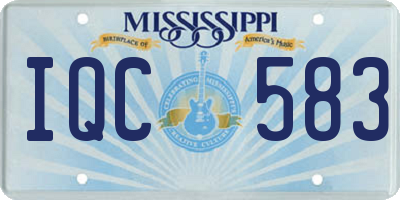 MS license plate IQC583