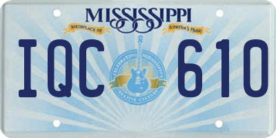 MS license plate IQC610