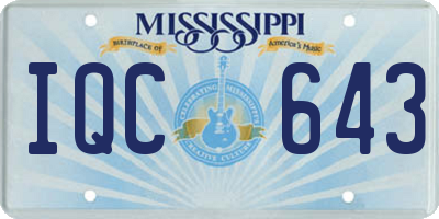 MS license plate IQC643