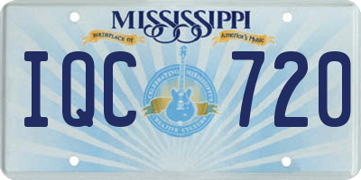 MS license plate IQC720
