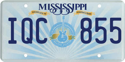 MS license plate IQC855