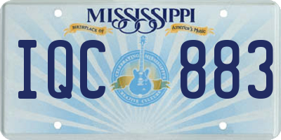 MS license plate IQC883
