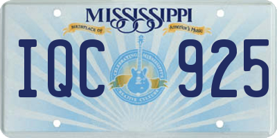 MS license plate IQC925