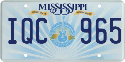 MS license plate IQC965