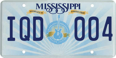 MS license plate IQD004