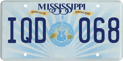 MS license plate IQD068