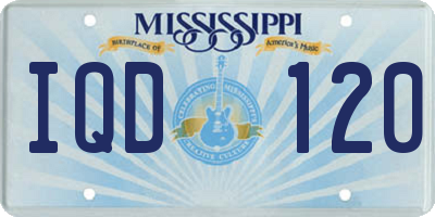MS license plate IQD120